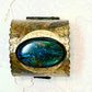 Tribute to Women of Craft Hammered Copper & Azurite Chrysocolla Suede-Lined Cuff