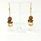 The Nature Collection Natural Sea Urchin, Brass, Woodgrain Jasper, & Vintage Bead Earrings