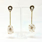 The Nature Collection White Druzy Quartz Geode, Brass, & Metallic Microbead Earrings