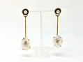 The Nature Collection White Druzy Quartz Geode, Brass, & Metallic Microbead Earrings