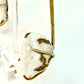 The Nature Collection White Druzy Quartz Geode, Brass, & Metallic Microbead Earrings