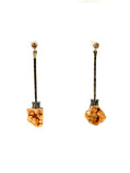 The Nature Collection Peach Zeolite (Stilbite) Druzy , CZ, & Sterling Silver Earrings