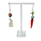 Tribute to Women of Craft Sterling Silver Rabbit, Lampwork Bead & Glass Carrot Earrings