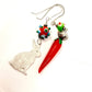 Tribute to Women of Craft Sterling Silver Rabbit, Lampwork Bead & Glass Carrot Earrings
