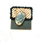 Tribute to Women of Craft Picasso Jasper, Copper, & Handwoven Fabric Brooch