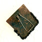 Tribute to Women of Craft Picasso Jasper, Copper, & Handwoven Fabric Brooch